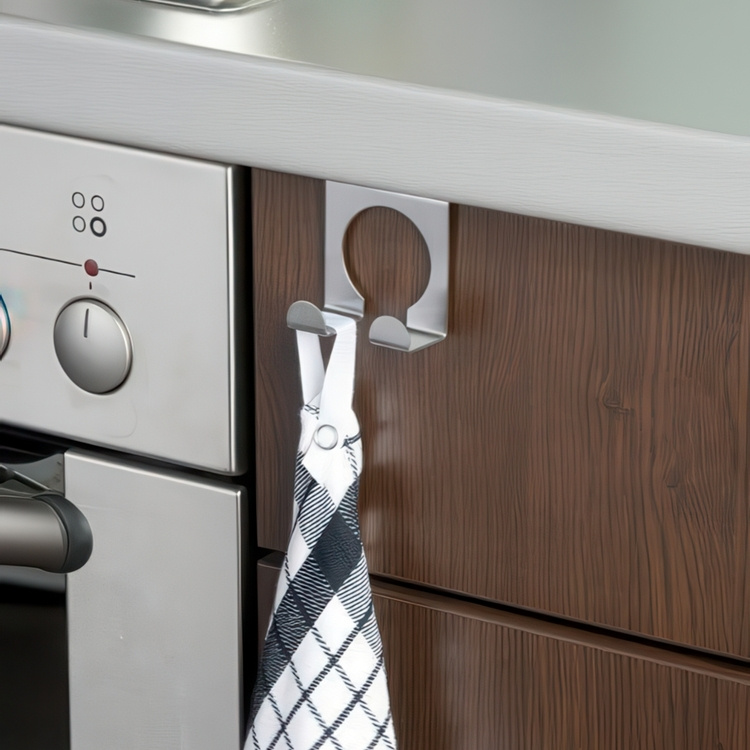 Double Hook for door, 2 cm, Metal, DOPPELHAKEN, Silver in the group Storage / Kitchen storage / Kitchen cabinet organizers / Hooks at SmartaSaker.se (40491)