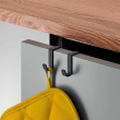 Double Hook in metal, Over cabinet door, GALILEO LAVA, Black