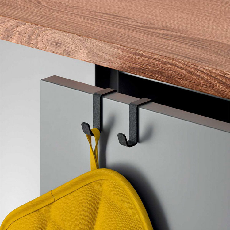 Double Hook in metal, Over cabinet door, GALILEO LAVA, Black in the group Storage / Kitchen storage / Kitchen cabinet organizers / Hooks at SmartaSaker.se (40493)