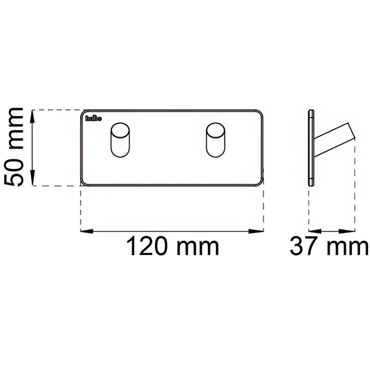 Double hook, Self-adhesive, Square, HABO EDGE, 12 x H 5 cm in the group Storage / Magnets and adhesives / Self-adhesive hooks at SmartaSaker.se (40503)