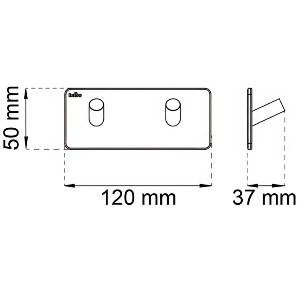 Double hook, Self-adhesive, Square, HABO EDGE, 12 x H 5 cm in the group Storage / Magnets and adhesives / Self-adhesive hooks at SmartaSaker.se (40503)