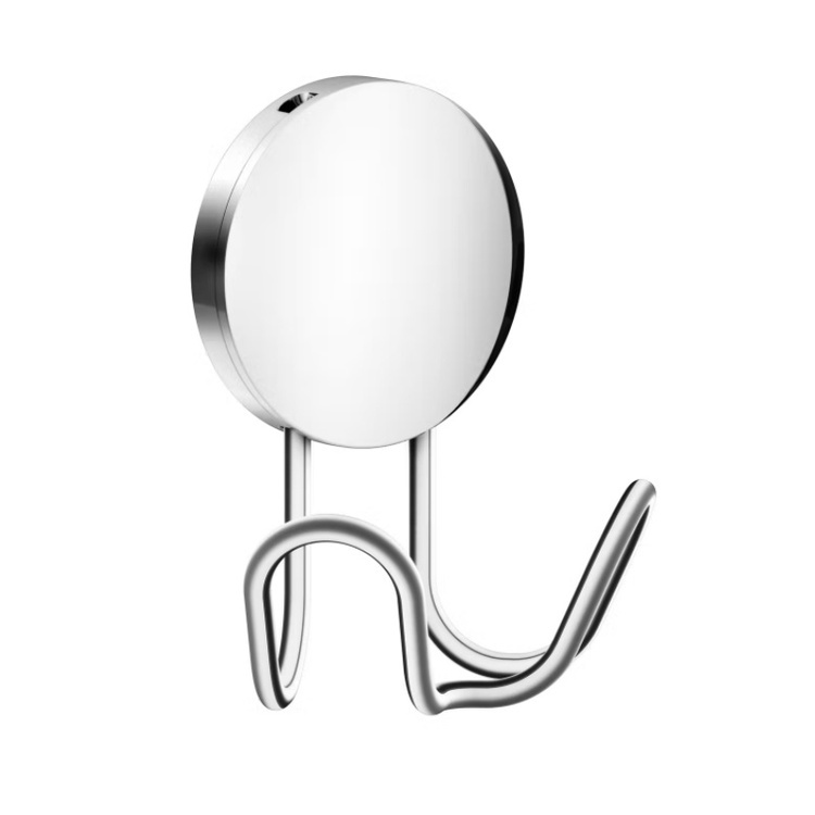 Double Towel hook, Self-adhesive, PUCK BESLAGSBODEN, 5,5 x H 9 cm, Chrome in the group Storage / Magnets and adhesives / Self-adhesive hooks at SmartaSaker.se (40504)