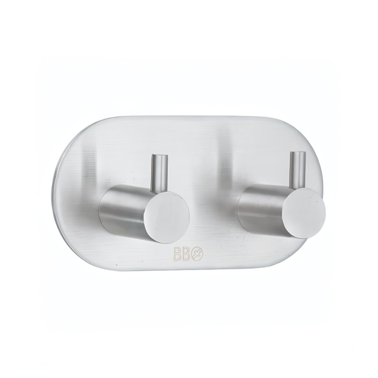 Double hook, Self-adhesive, Round, BESLAGSBODEN, 9 x H 4,8 cm in the group Storage / Bathroom storage at SmartaSaker.se (40505)