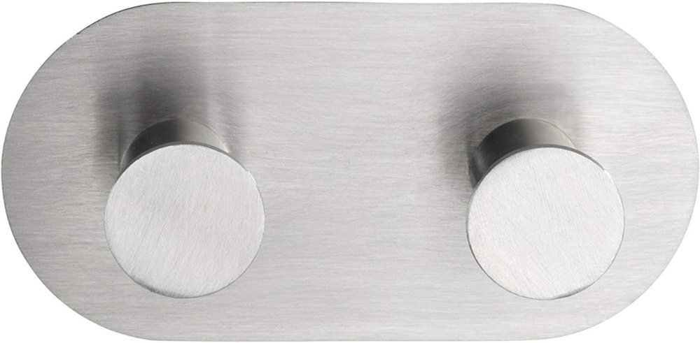 Wall hook, Self-adhesive, Round, CELANO DUO, 10 x 5 cm, Matt Stainless steel in the group Storage / Magnets and adhesives / Self-adhesive hooks at SmartaSaker.se (40508)