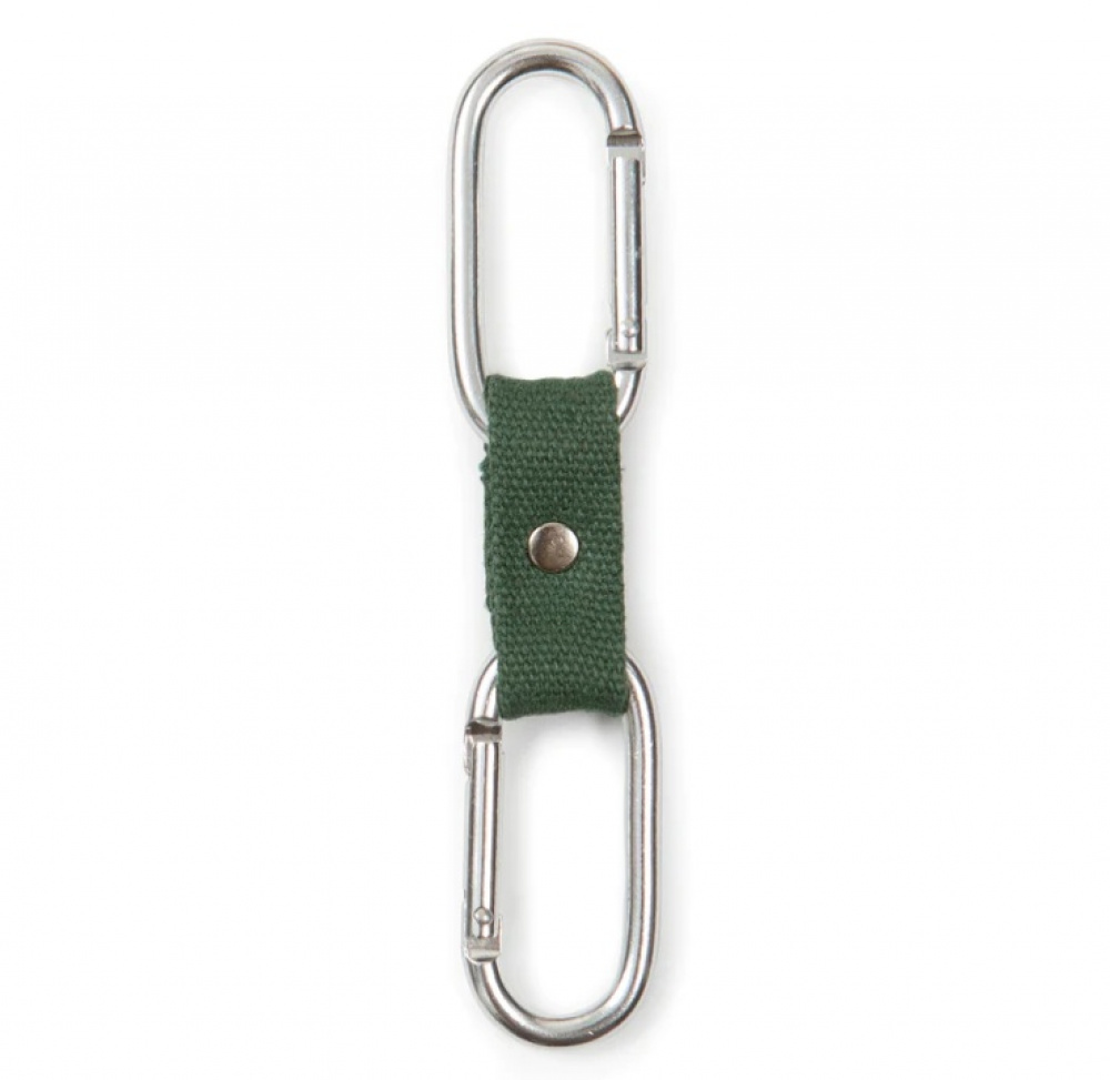 Two Carbiner Clips, Linked, DUAL-CLIP BUDDY, Kikkerland, Silver / Green in the group Storage / Travel storage at SmartaSaker.se (40512)