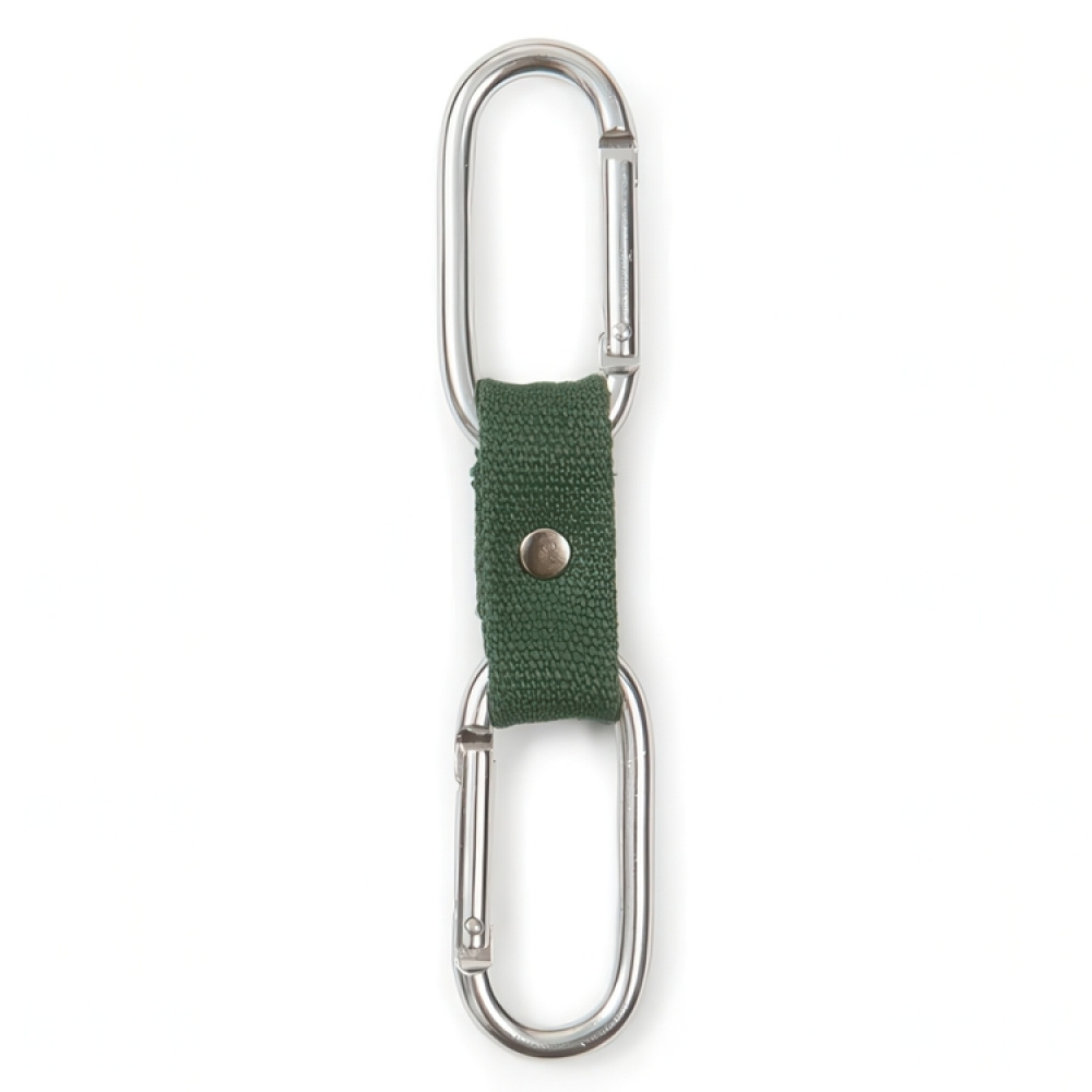Two Carbiner Clips, Linked, DUAL-CLIP BUDDY, Kikkerland, Silver / Green in the group Storage / Travel storage at SmartaSaker.se (40512)