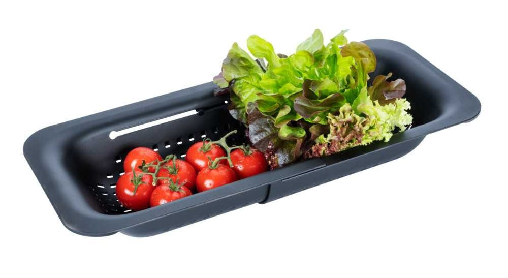 Colander , Over Sink, OUTDOOR COLANDER, 36,5 ~ 50 x 20x H 7 cm, Black in the group Storage / Kitchen storage / Dish racks and sink accessories at SmartaSaker.se (40514)
