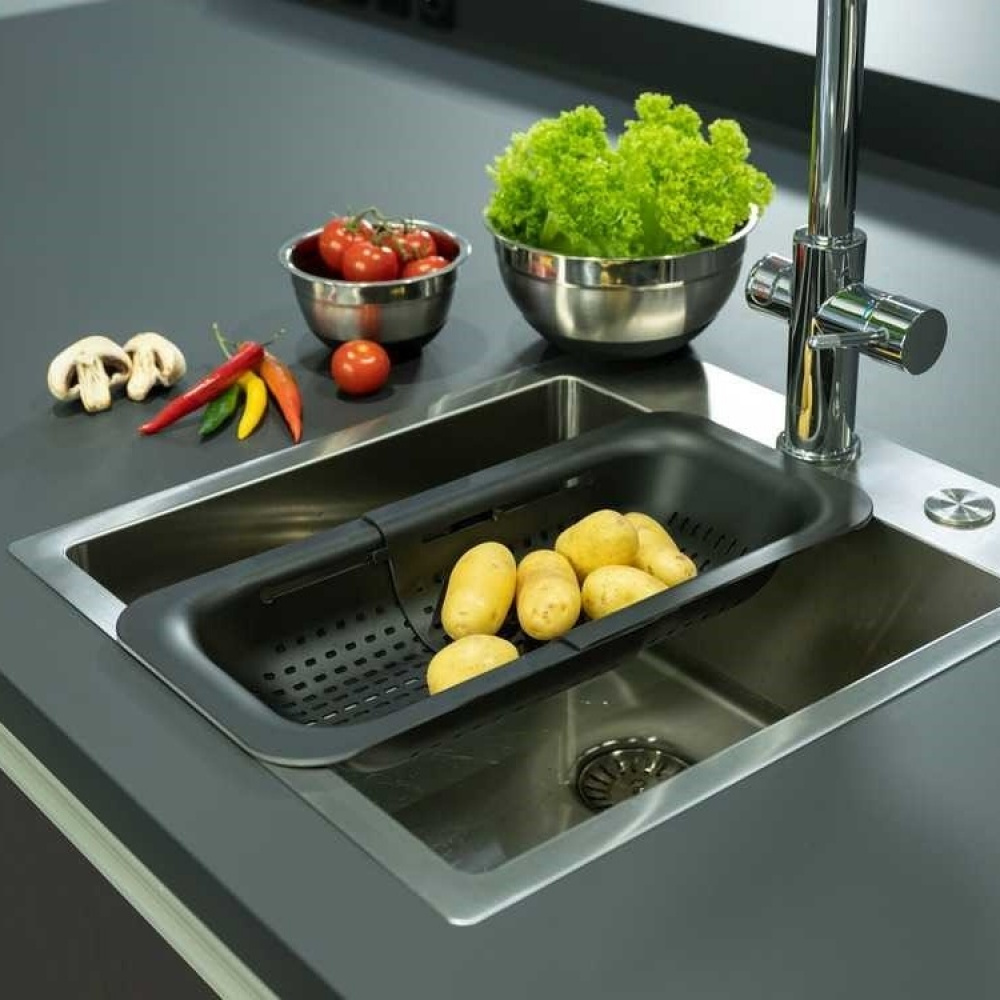 Colander , Over Sink, OUTDOOR COLANDER, 36,5 ~ 50 x 20x H 7 cm, Black in the group Storage at SmartaSaker.se (40514)
