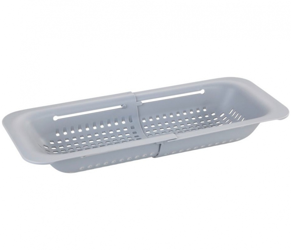 Colander , Over Sink, GREY COLANDER, 36,5 ~ 50 x 20 x H 7 cm, Light Grey in the group Storage / Kitchen storage / Dish racks and sink accessories at SmartaSaker.se (40515)
