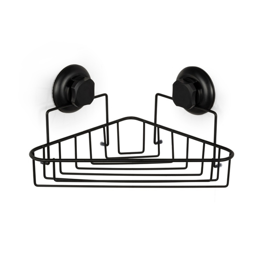 Corner Shower Basket with suction cup, BESTLOCK, 23,8 x 23,8 x H12,8 cm, Black in the group Storage / Bathroom storage / Bath and shower caddies at SmartaSaker.se (40518)