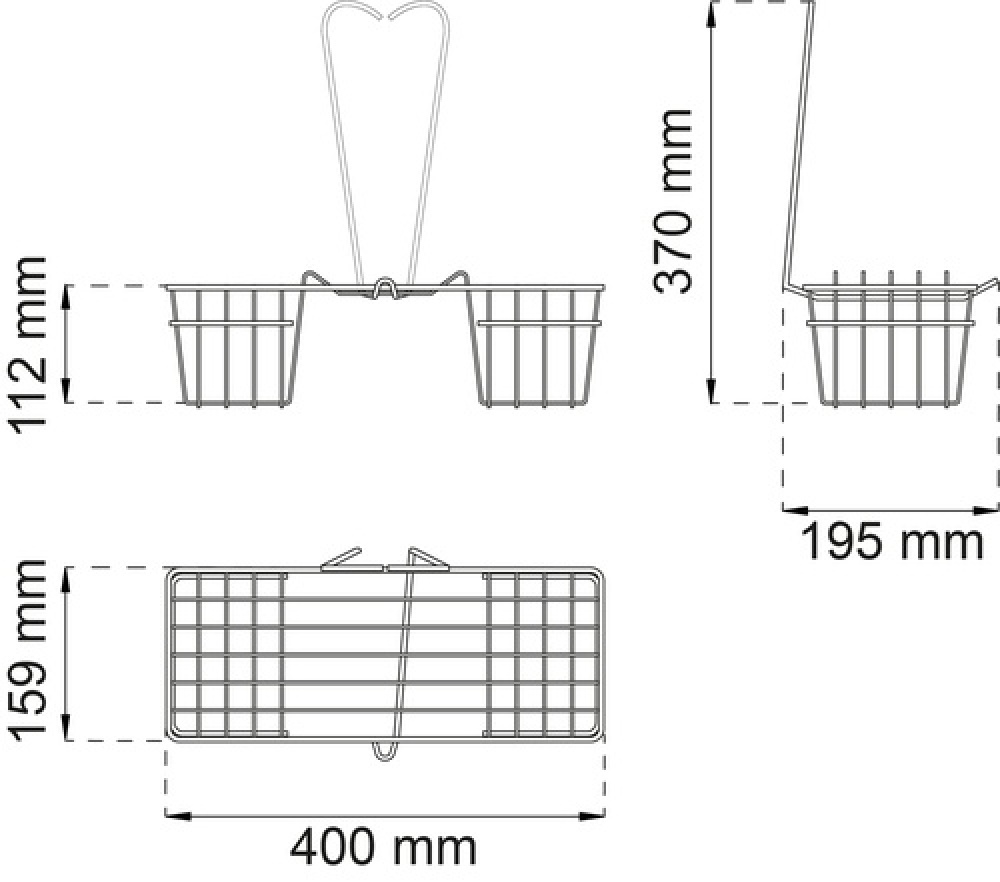 Hanging bathroom basket, HABO LAVENDER, 40 x 19,5 x H 37 cm, Black in the group Storage / Bathroom storage / Bath and shower caddies at SmartaSaker.se (40520)