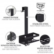 Shower basket in metal, Over door, BRIBANO UNO CADDY, Black Shower basket in metal, Over door, BRIBANO UNO CADDY, Black
