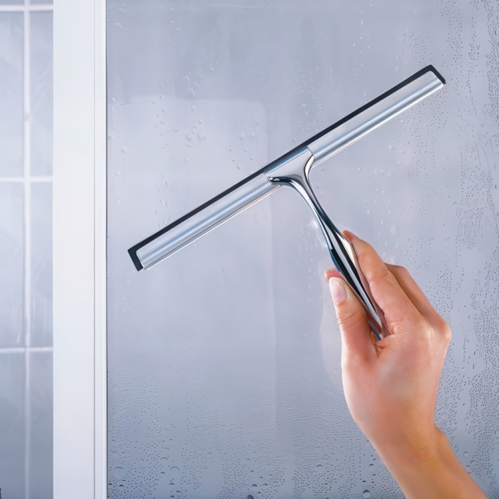 Squeegee with hooks, TERNI, 24,5 x H 16,5 cm, Chrome in the group Storage / Bathroom storage at SmartaSaker.se (40531)