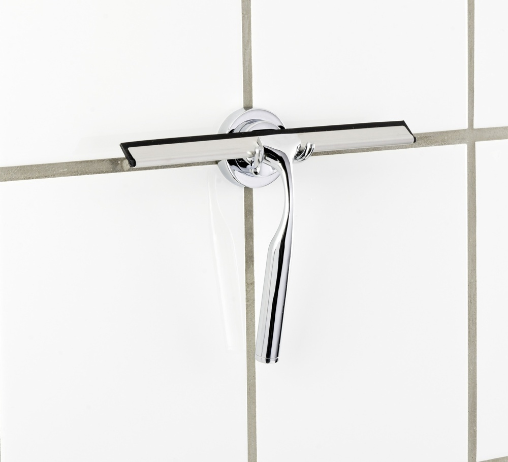 Squeegee with hooks, TERNI, 24,5 x H 16,5 cm, Chrome in the group Storage / Bathroom storage at SmartaSaker.se (40531)