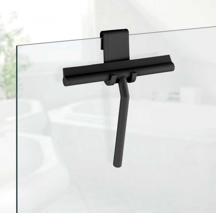 Shower Squeegee with over-door hook, MOLA, Black in the group Storage / Bathroom storage at SmartaSaker.se (40534)
