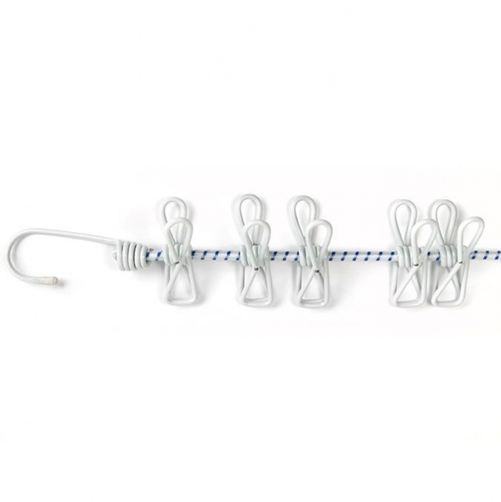 Universal elastic rope, 10 clips, FLEXX, 140 - 250 cm, White in the group Storage / Laundry and care / Drying racks at SmartaSaker.se (40537)