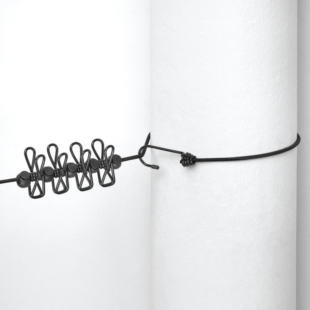 Universal elastic cord, 12 clips, ELASTICA, 2 - 4 m, Black in the group Storage / Laundry and care / Drying racks at SmartaSaker.se (40538)