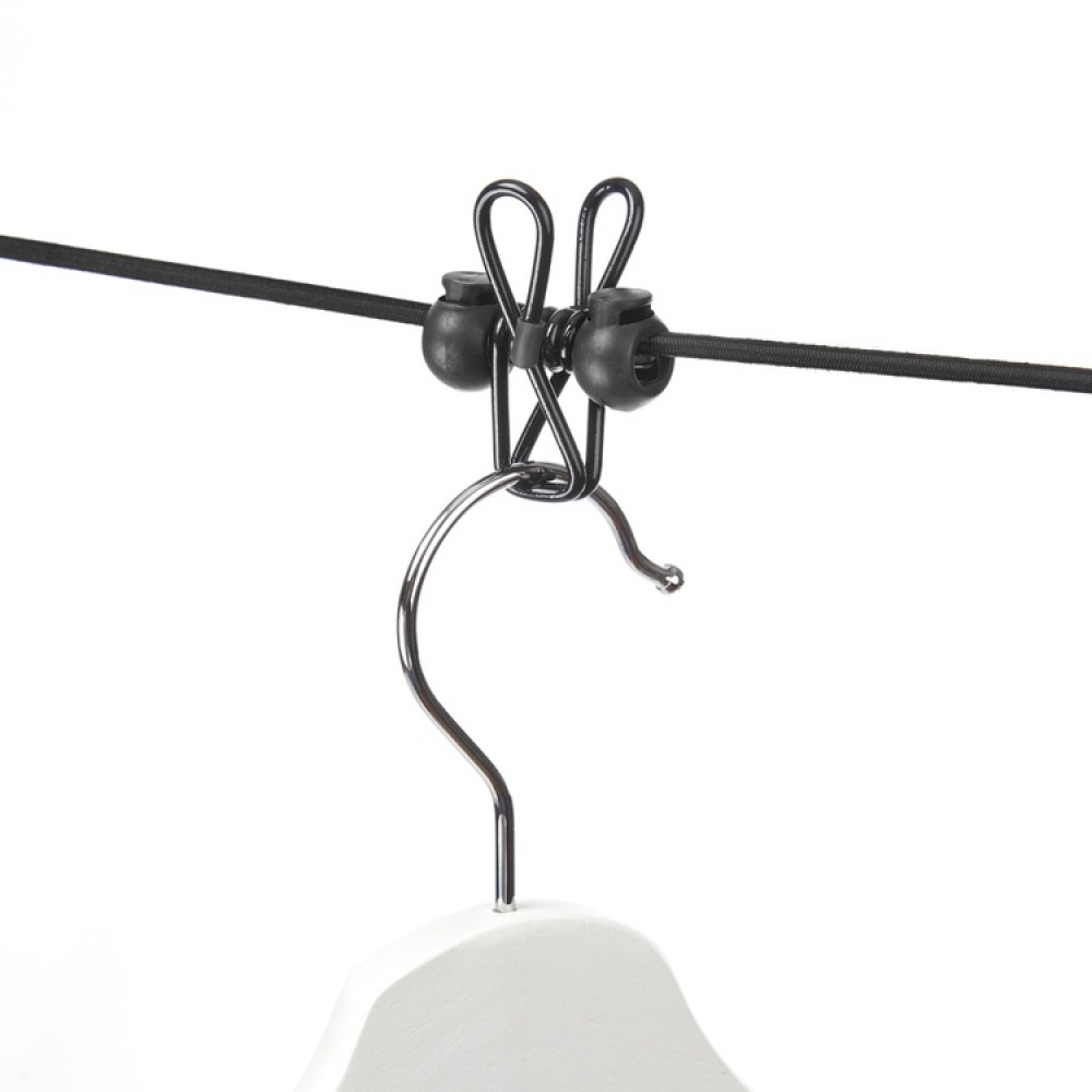 Universal elastic cord, 12 clips, ELASTICA, 2 - 4 m, Black in the group Storage / Laundry and care / Drying racks at SmartaSaker.se (40538)