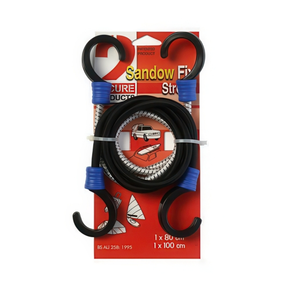 Stretch Packing straps with hooks, Set of 2, SANDOW FIX, 80 cm + 100 cm, Black / Grå in the group Storage / Storage room and garage at SmartaSaker.se (40539)