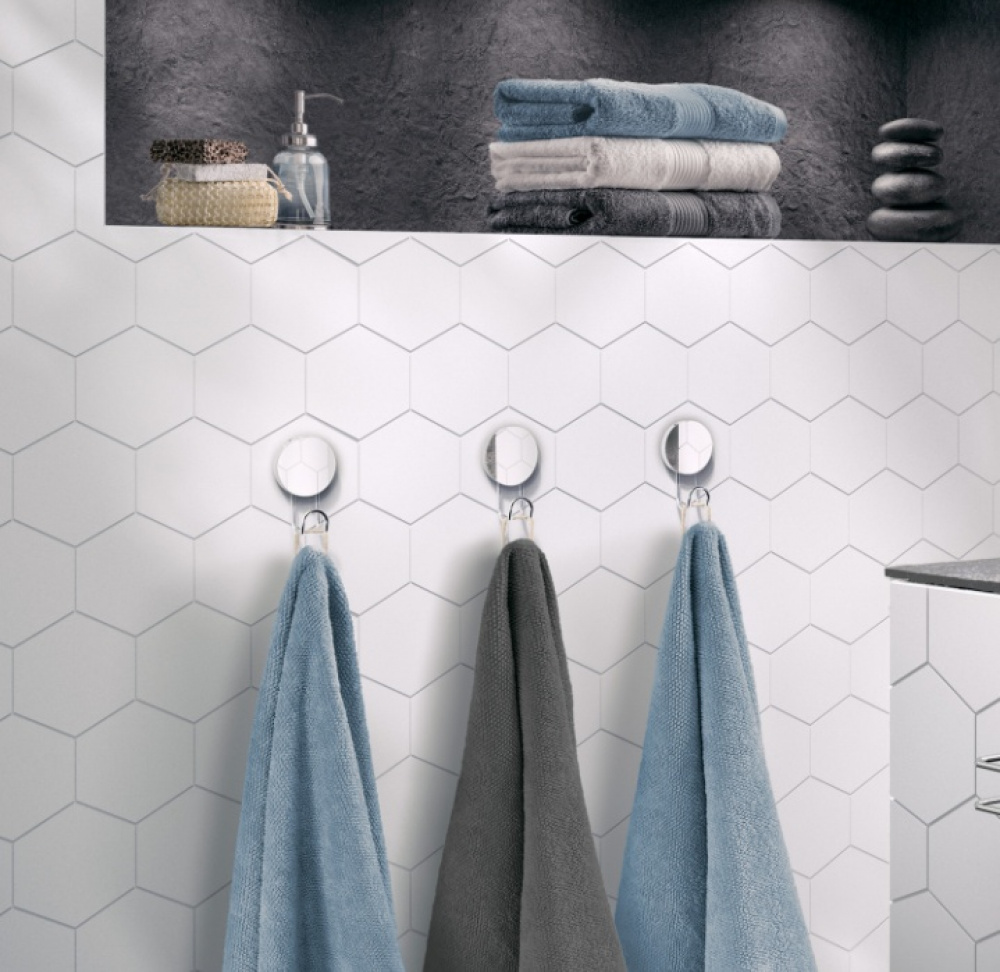  Towel hook, Self-adhesive, BESLAGSBODEN, 5,5 x H 9 cm, Chrome in the group Storage / Magnets and adhesives / Self-adhesive hooks at SmartaSaker.se (40548)