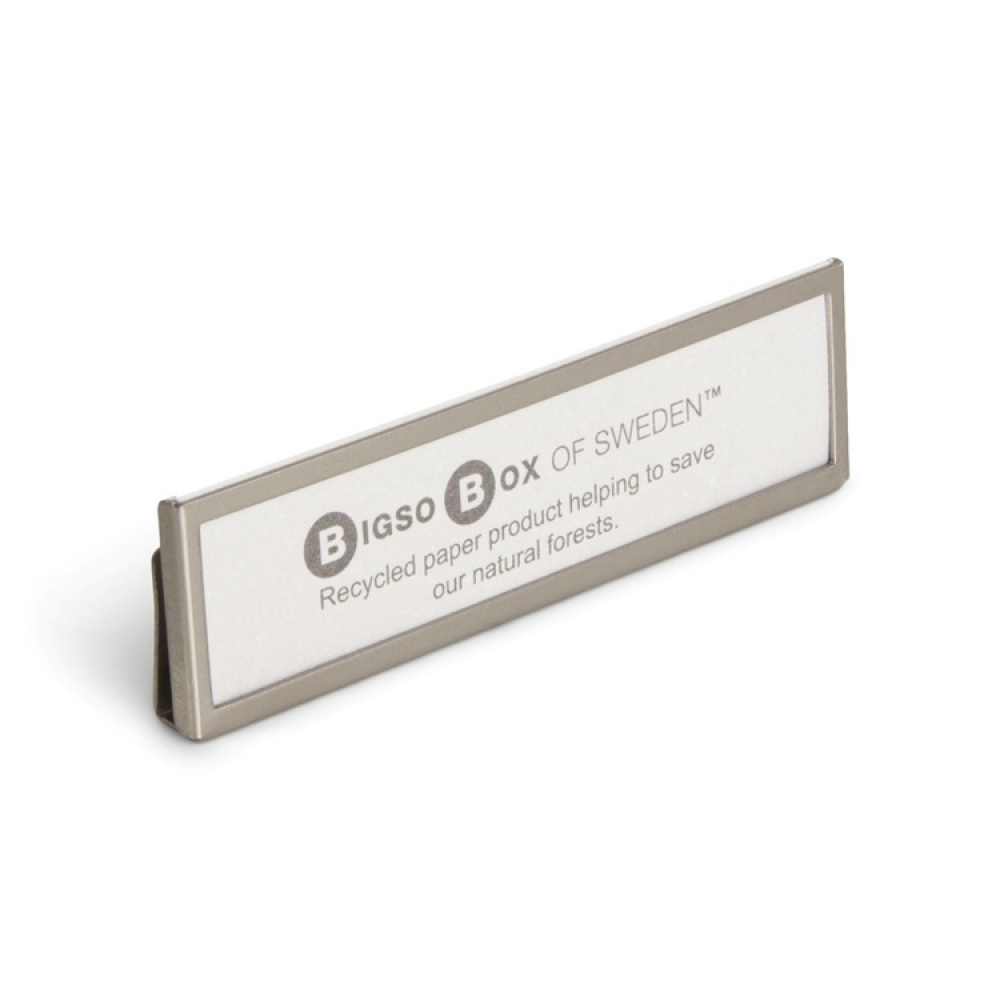 Label holders, Set of 4, Metal, BIGSO HORIZONTAL LABEL HOLDER, 6,8 x H 2,3 cm, Soft gold in the group Storage / Magnets and adhesives / Signs and labels at SmartaSaker.se (40558)