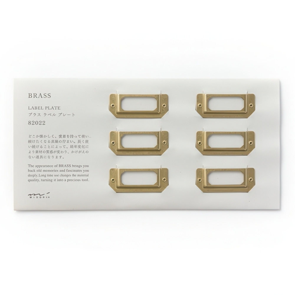 Label holders, Set of 6, TRC LABEL PLATES, 4,4 x H 1,8 cm, Brass in the group Storage / Magnets and adhesives / Signs and labels at SmartaSaker.se (40559)