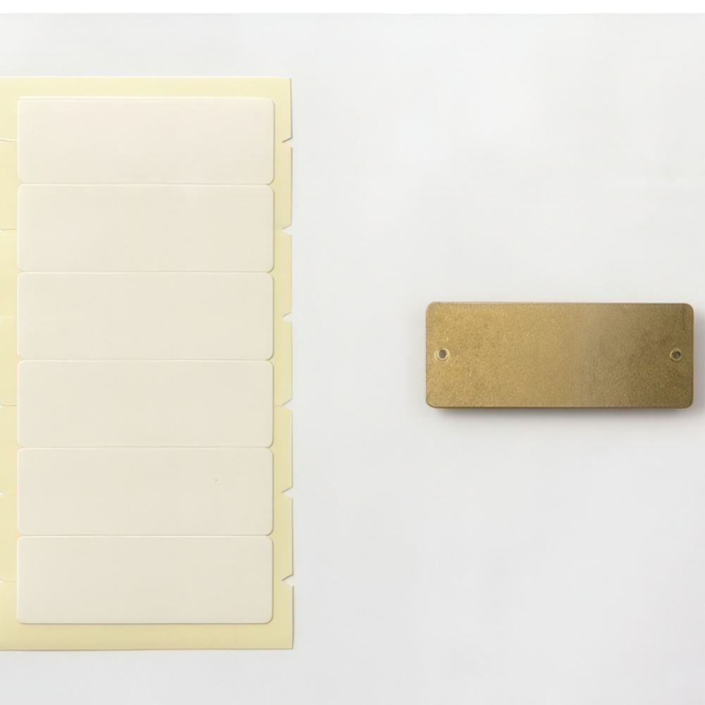 Label holders, Set of 6, TRC LABEL PLATES, 4,4 x H 1,8 cm, Brass in the group Storage / Magnets and adhesives / Signs and labels at SmartaSaker.se (40559)