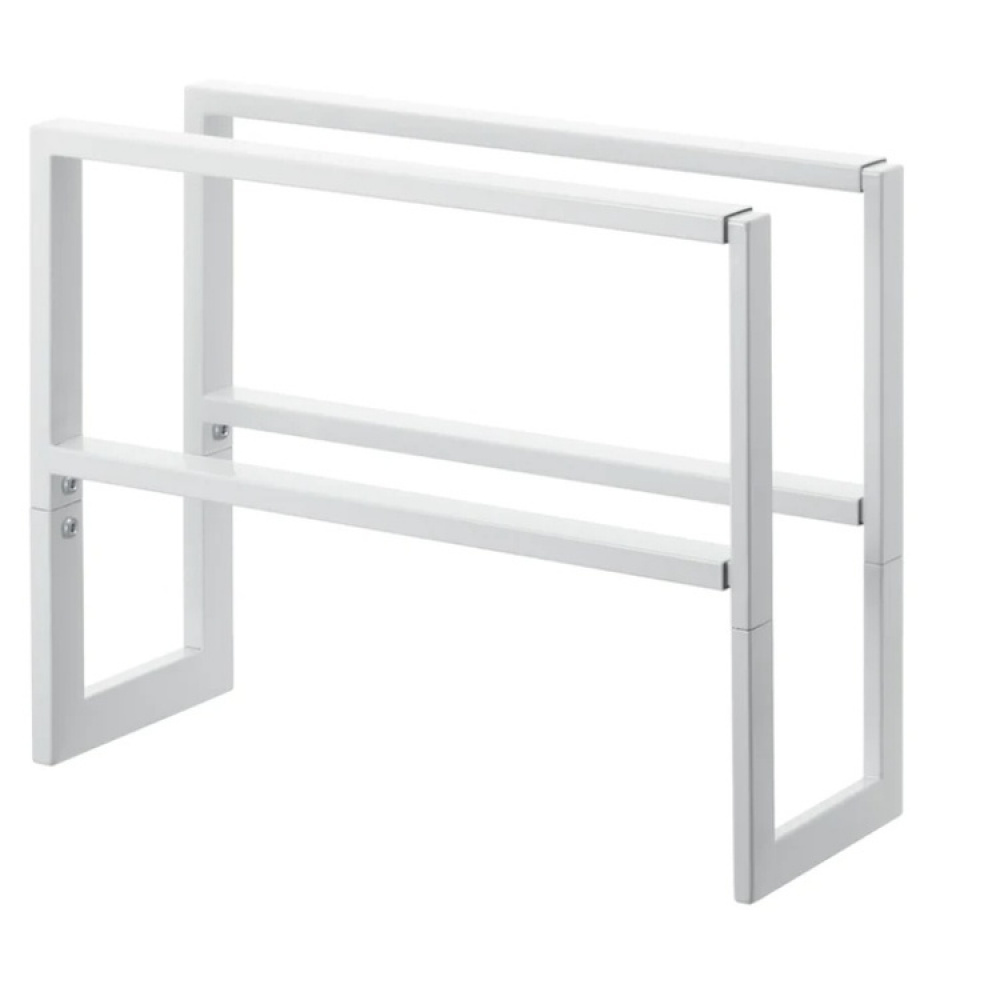Expandable Shoe Rack in Metal, LINE 2-TIERED, 38 ~ 70 x 15 x H 30 cm, Yamazaki, White in the group Storage / Hallway storage / Shoe racks at SmartaSaker.se (40562)