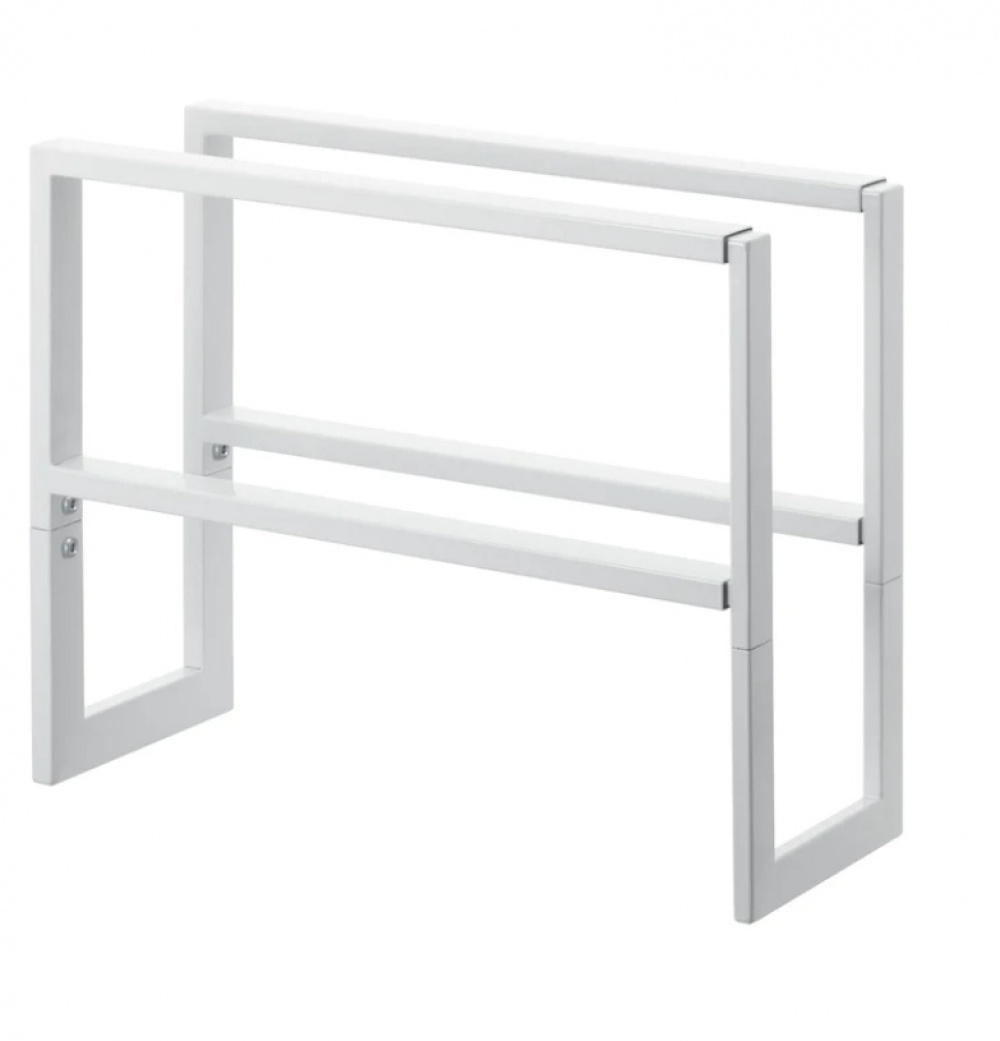 Expandable Shoe Rack in Metal, LINE 2-TIERED, 38 ~ 70 x 15 x H 30 cm, Yamazaki, White in the group Storage / Hallway storage / Shoe racks at SmartaSaker.se (40562)