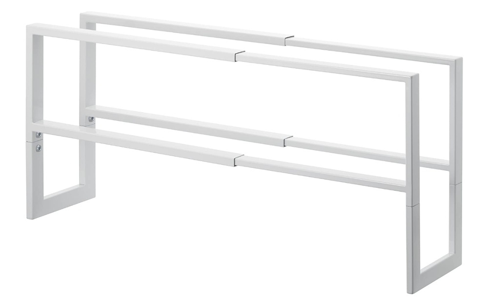 Expandable Shoe Rack in Metal, LINE 2-TIERED, 38 ~ 70 x 15 x H 30 cm, Yamazaki, White in the group Storage / Hallway storage / Shoe racks at SmartaSaker.se (40562)