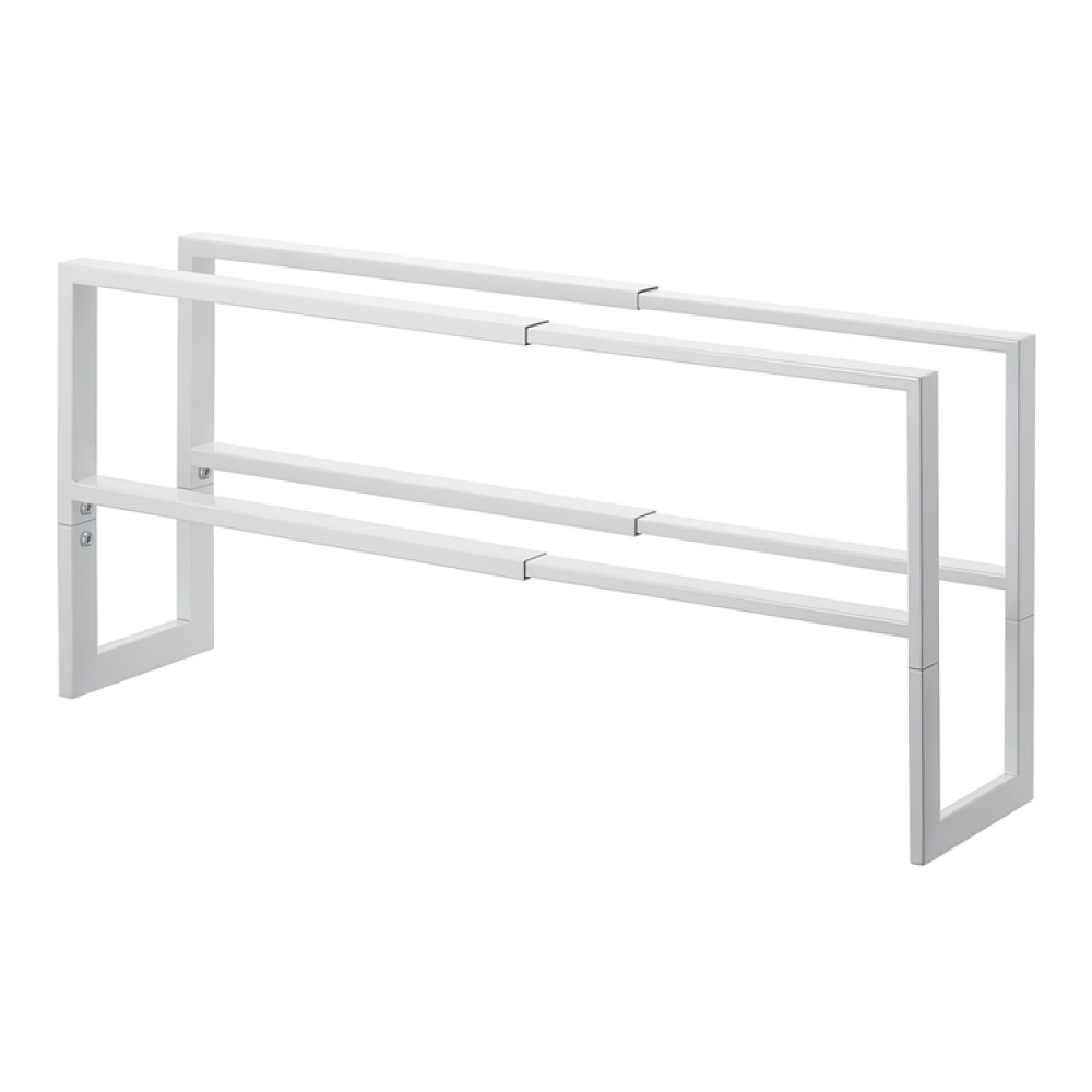 Expandable Shoe Rack in Metal, LINE 2-TIERED, 38 ~ 70 x 15 x H 30 cm, Yamazaki, White in the group Storage / Hallway storage / Shoe racks at SmartaSaker.se (40562)