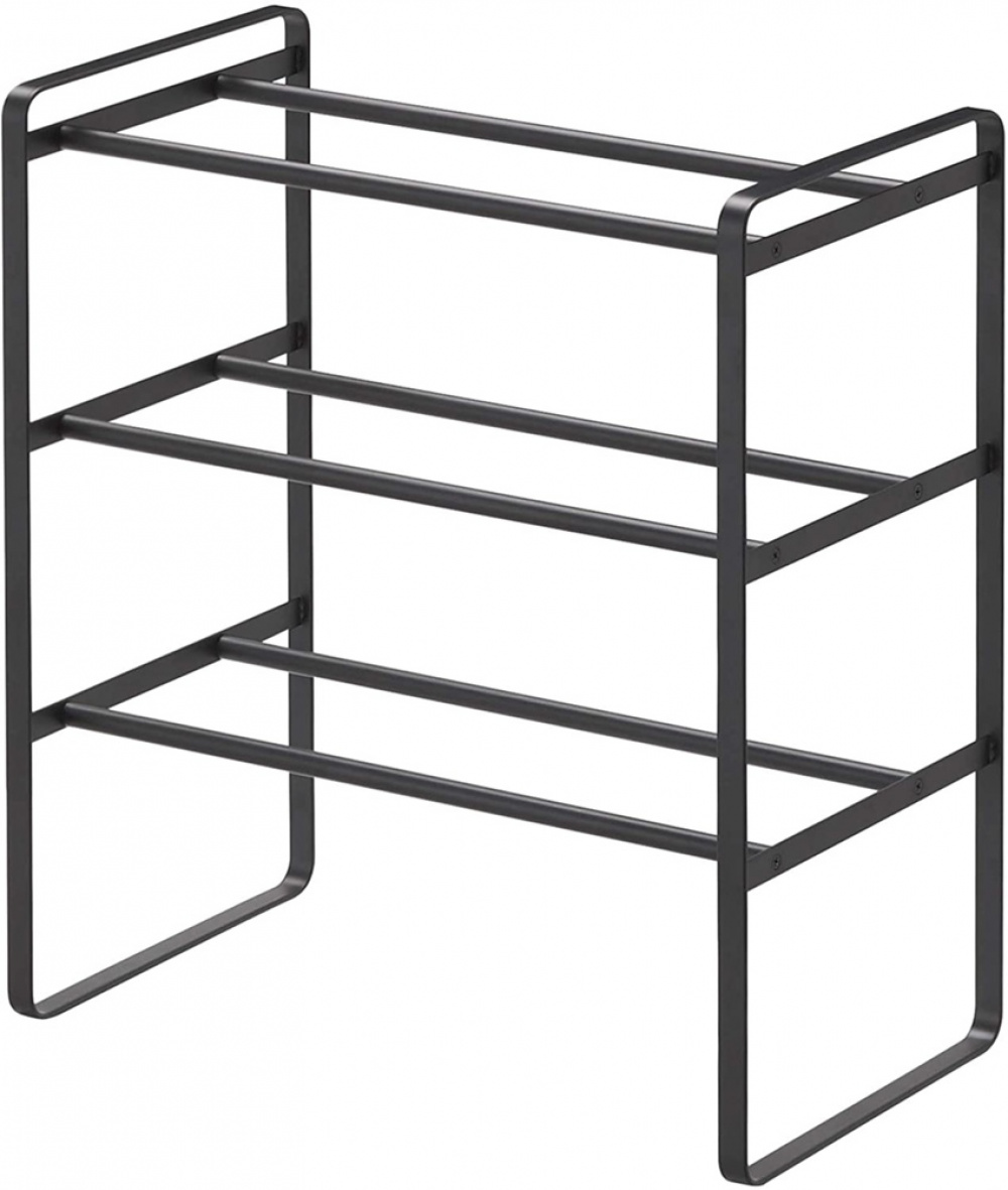 Expandable Shoe Rack in Metal, Stackable, FRAME 3-TIERED, Yamazaki, Black in the group Storage / Hallway storage / Shoe racks at SmartaSaker.se (40563)