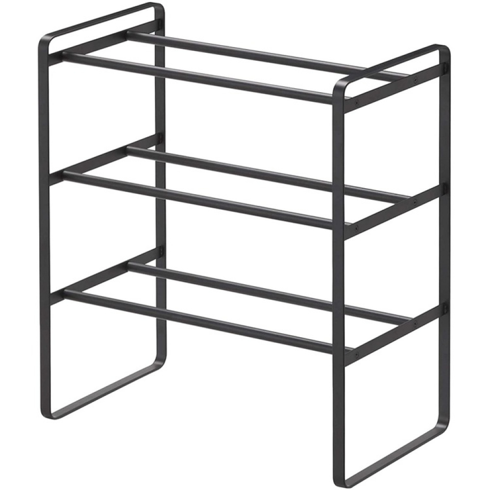Expandable Shoe Rack in Metal, Stackable, FRAME 3-TIERED, Yamazaki, Black in the group Storage / Hallway storage / Shoe racks at SmartaSaker.se (40563)