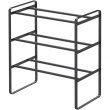 Expandable Shoe Rack in Metal, Stackable, FRAME 3-TIERED, Yamazaki, Black Expandable Shoe Rack in Metal, Stackable, FRAME 3-TIERED, Yamazaki, Black