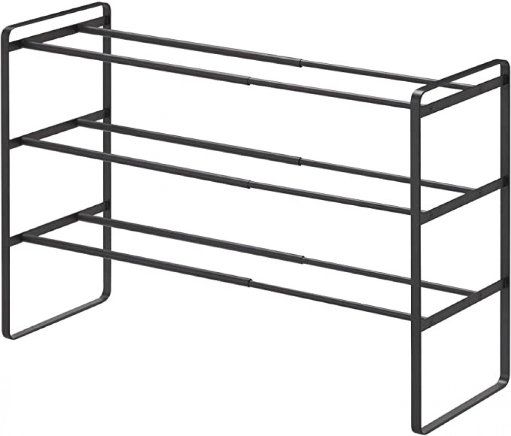 Expandable Shoe Rack in Metal, Stackable, FRAME 3-TIERED, Yamazaki, Black in the group Storage / Hallway storage / Shoe racks at SmartaSaker.se (40563)