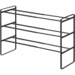 Expandable Shoe Rack in Metal, Stackable, FRAME 3-TIERED, Yamazaki, Black Expandable Shoe Rack in Metal, Stackable, FRAME 3-TIERED, Yamazaki, Black