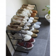 Expandable Shoe Rack in Metal, Stackable, FRAME 3-TIERED, Yamazaki, Black Expandable Shoe Rack in Metal, Stackable, FRAME 3-TIERED, Yamazaki, Black