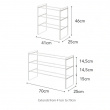 Expandable Shoe Rack in Metal, Stackable, FRAME 3-TIERED, Yamazaki, Black Expandable Shoe Rack in Metal, Stackable, FRAME 3-TIERED, Yamazaki, Black