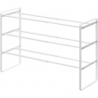 Expandable Shoe Rack in Metal, Stackable, FRAME 3-TIERED, Yamazaki, White Expandable Shoe Rack in Metal, Stackable, FRAME 3-TIERED, Yamazaki, White