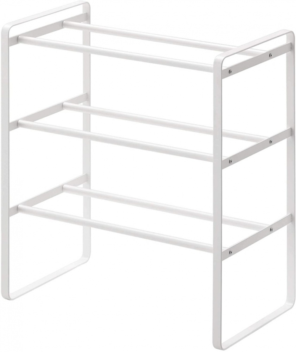 Expandable Shoe Rack in Metal, Stackable, FRAME 3-TIERED, Yamazaki, White in the group Storage / Hallway storage / Shoe racks at SmartaSaker.se (40564)