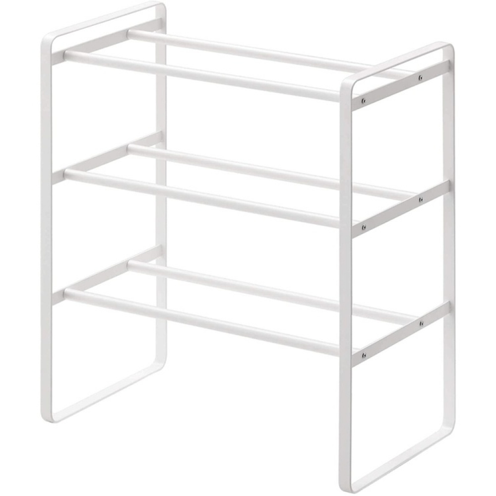 Expandable Shoe Rack in Metal, Stackable, FRAME 3-TIERED, Yamazaki, White in the group Storage / Hallway storage / Shoe racks at SmartaSaker.se (40564)