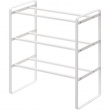Expandable Shoe Rack in Metal, Stackable, FRAME 3-TIERED, Yamazaki, White Expandable Shoe Rack in Metal, Stackable, FRAME 3-TIERED, Yamazaki, White