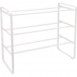 Expandable Shoe Rack in Metal, Stackable, FRAME 3-TIERED, Yamazaki, White Expandable Shoe Rack in Metal, Stackable, FRAME 3-TIERED, Yamazaki, White