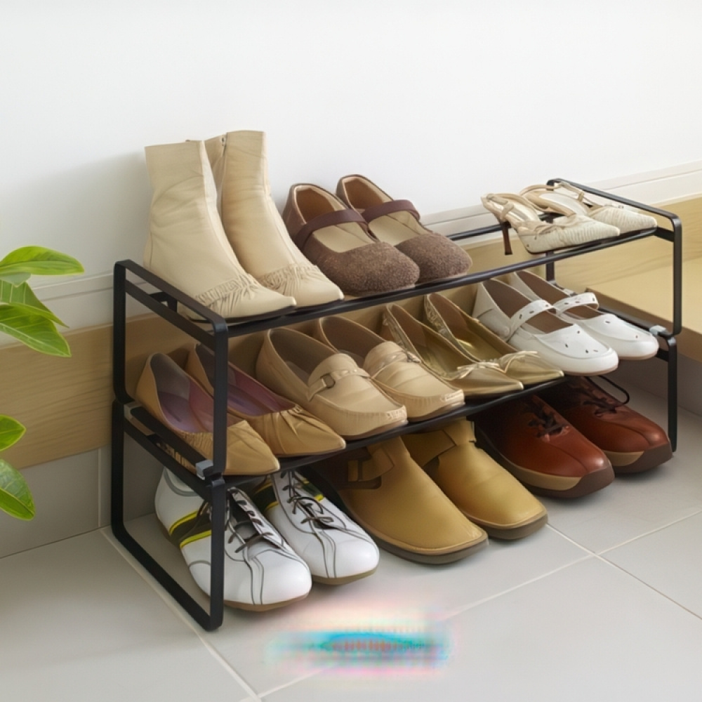 Expandable Shoe Rack in Metal, Stackable, FRAME, Yamazaki in the group Storage / Wardrobe storage / Shoe storage at SmartaSaker.se (40565)