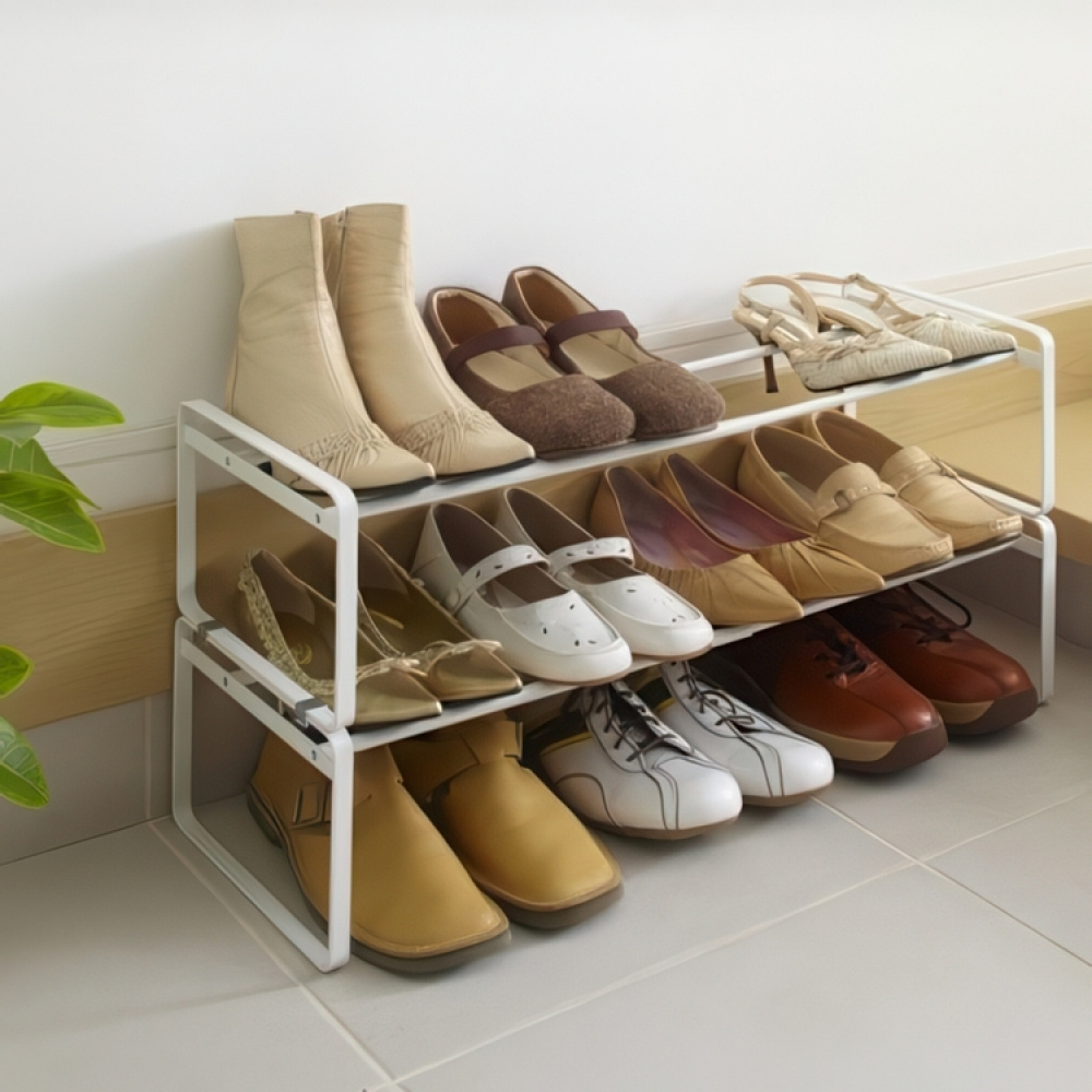 Expandable Shoe Rack in Metal, Stackable, FRAME, Yamazaki in the group Storage / Wardrobe storage / Shoe storage at SmartaSaker.se (40565)