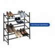 Expandable Shoe Rack, HERO NON-SLIP, 62~115 x 23 x H 68 cm, Black Expandable Shoe Rack, HERO NON-SLIP, 62~115 x 23 x H 68 cm, Black