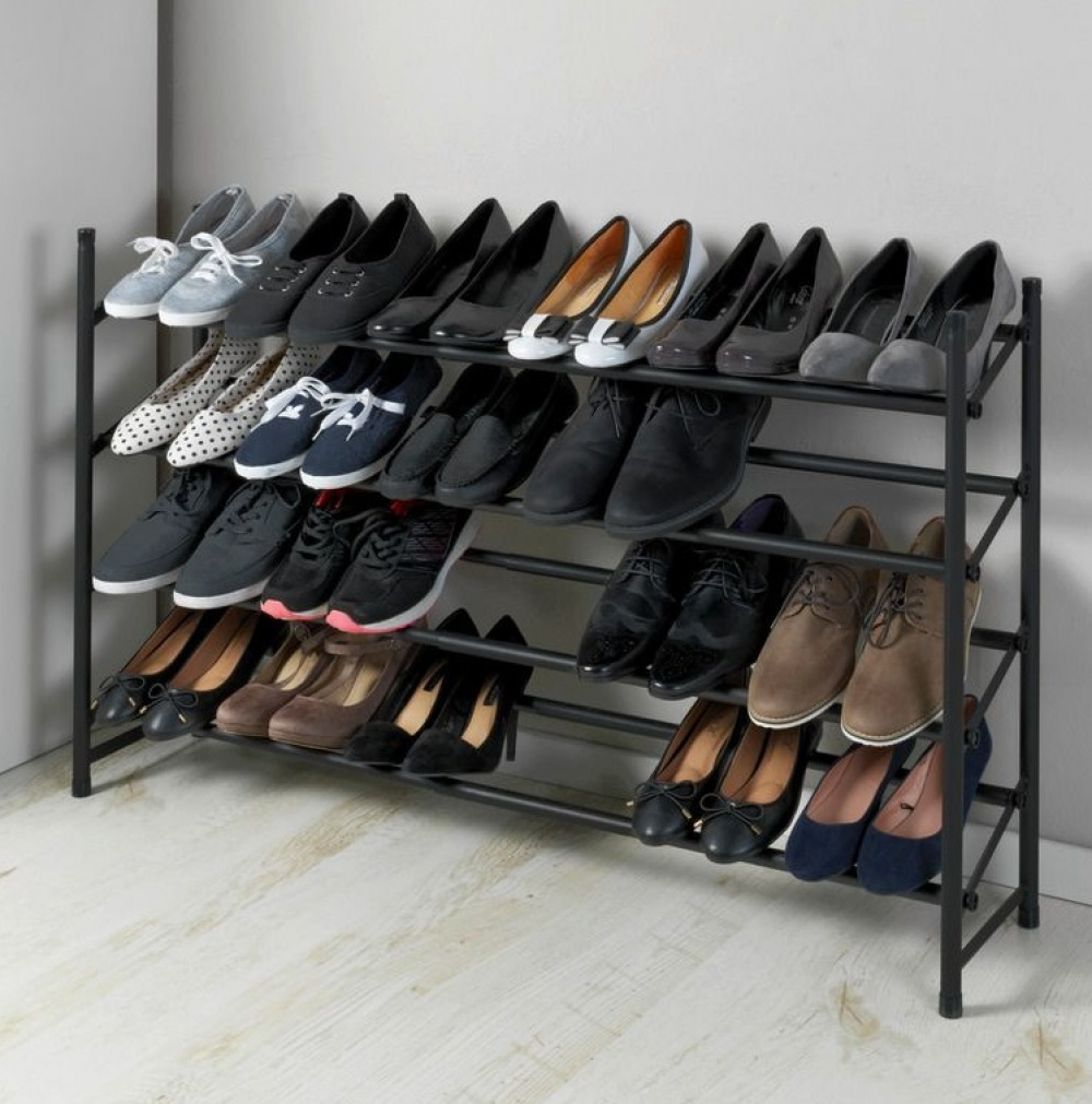 Expandable Shoe Rack, HERO NON-SLIP, 62~115 x 23 x H 68 cm, Black in the group Storage / Hallway storage / Shoe racks at SmartaSaker.se (40566)