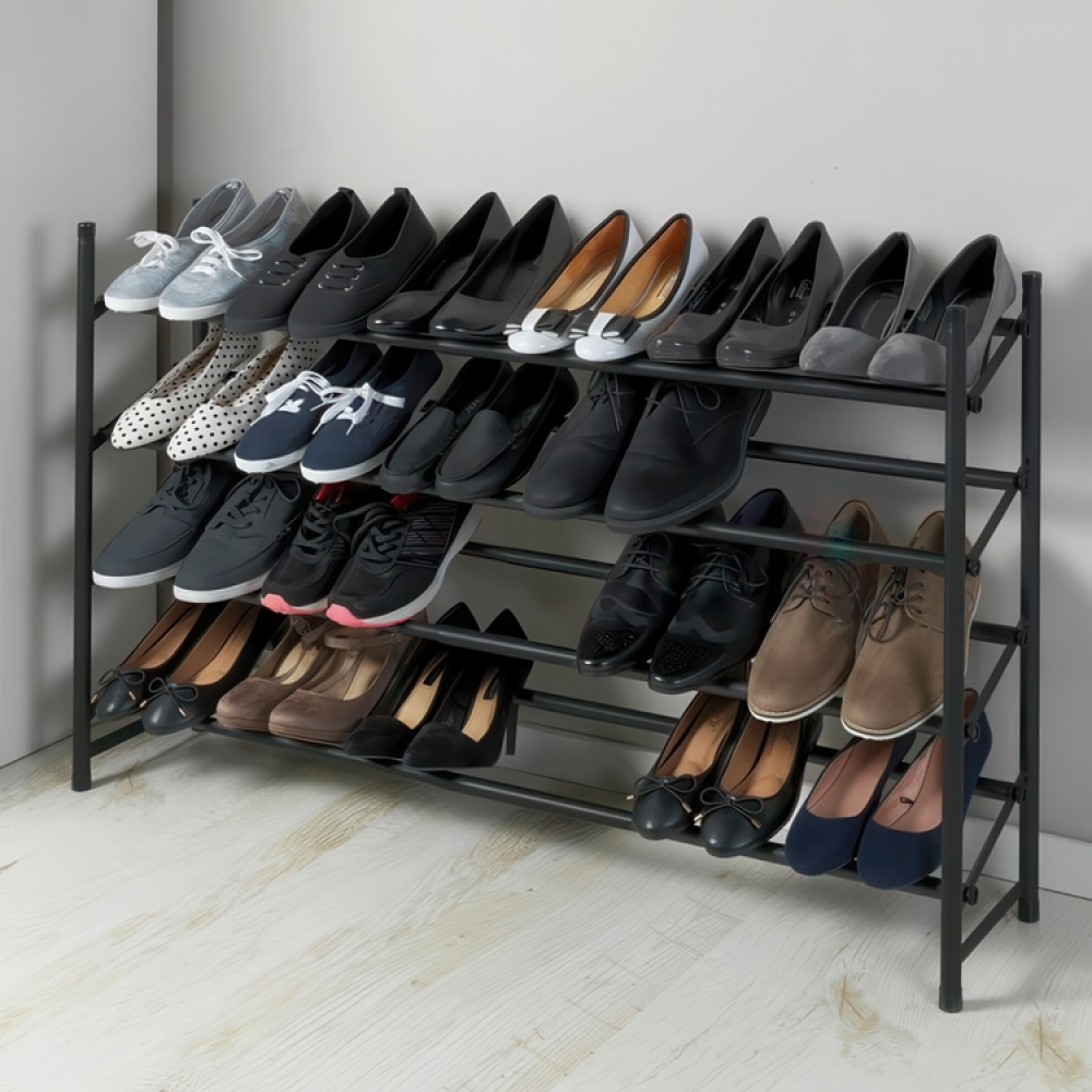 Expandable Shoe Rack, HERO NON-SLIP, 62~115 x 23 x H 68 cm, Black in the group Storage / Hallway storage / Shoe racks at SmartaSaker.se (40566)