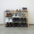 Expandable Shoe Rack, PLAIN 3-TIERED, Yamazaki, White / Nature Expandable Shoe Rack, PLAIN 3-TIERED, Yamazaki, White / Nature