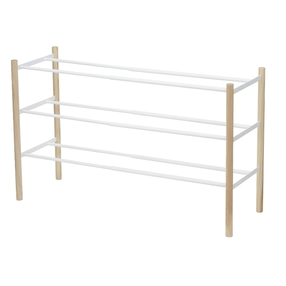 Expandable Shoe Rack, PLAIN 3-TIERED, Yamazaki, White / Nature in the group Storage / Hallway storage / Shoe racks at SmartaSaker.se (40567)